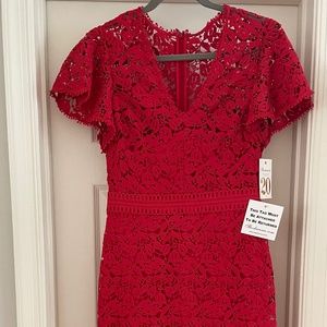 NWT Shoshanna Lace Overlay Midi Dress Small 6